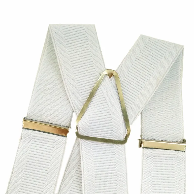 Bright White Rib Color Suspenders for Men Women New Arrival 3.5 Width X Back Adult Suspender