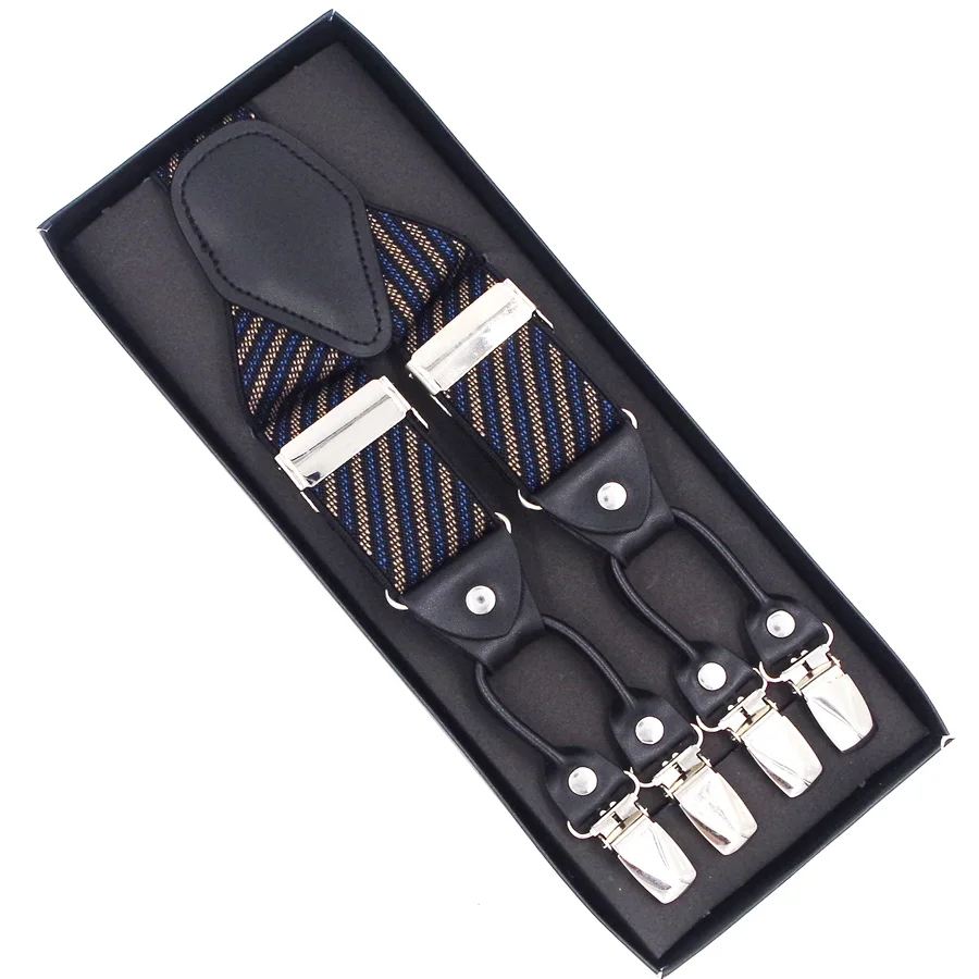 Adult Suspenders Man's Braces Vintage Casual Suspensorio Tirantes Trousers Strap Father/Husband's Gift 6 Clips 3.5*120cm