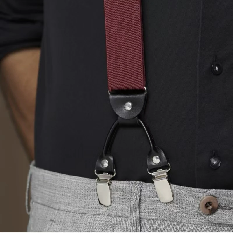 Adult Suspenders Man's Braces Vintage Casual Suspensorio Tirantes Trousers Strap Father/Husband's Gift 6 Clips 3.5*120cm