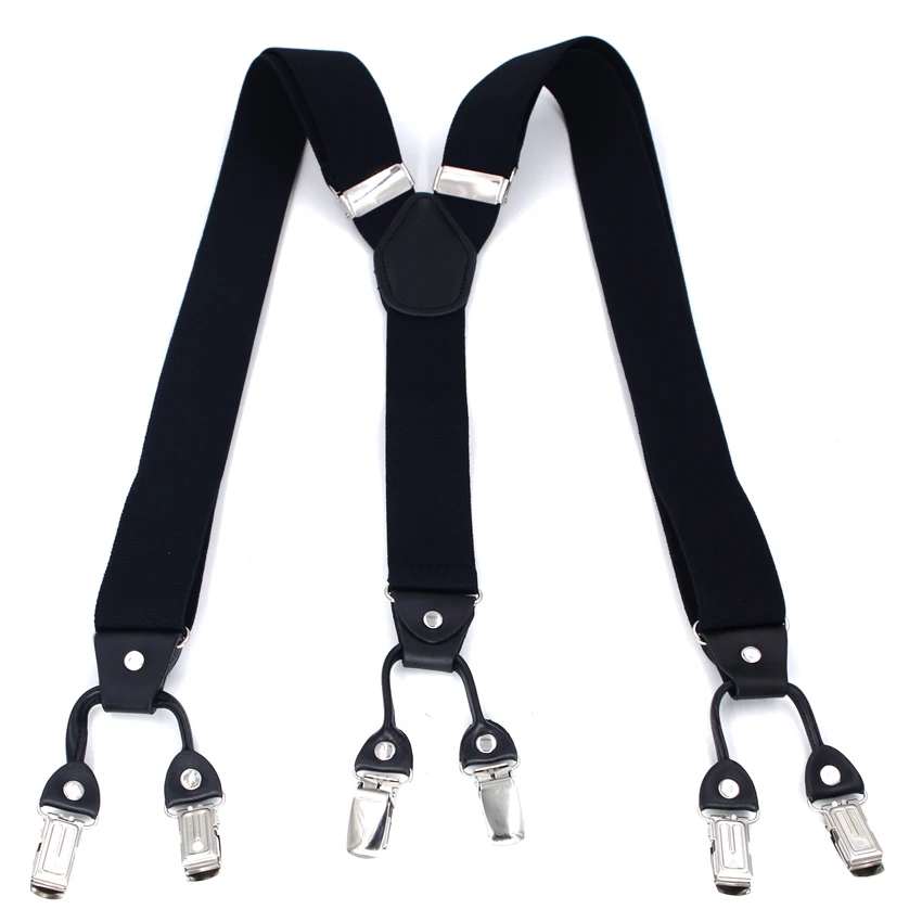 Adult Suspenders Man's Braces Vintage Casual Suspensorio Tirantes Trousers Strap Father/Husband's Gift 6 Clips 3.5*120cm