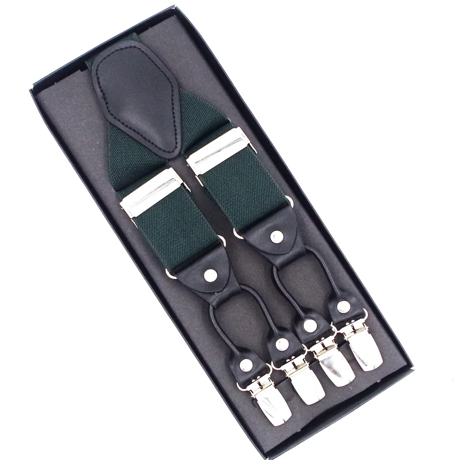 Adult Suspenders Man's Braces Vintage Casual Suspensorio Tirantes Trousers Strap Father/Husband's Gift 6 Clips 3.5*120cm
