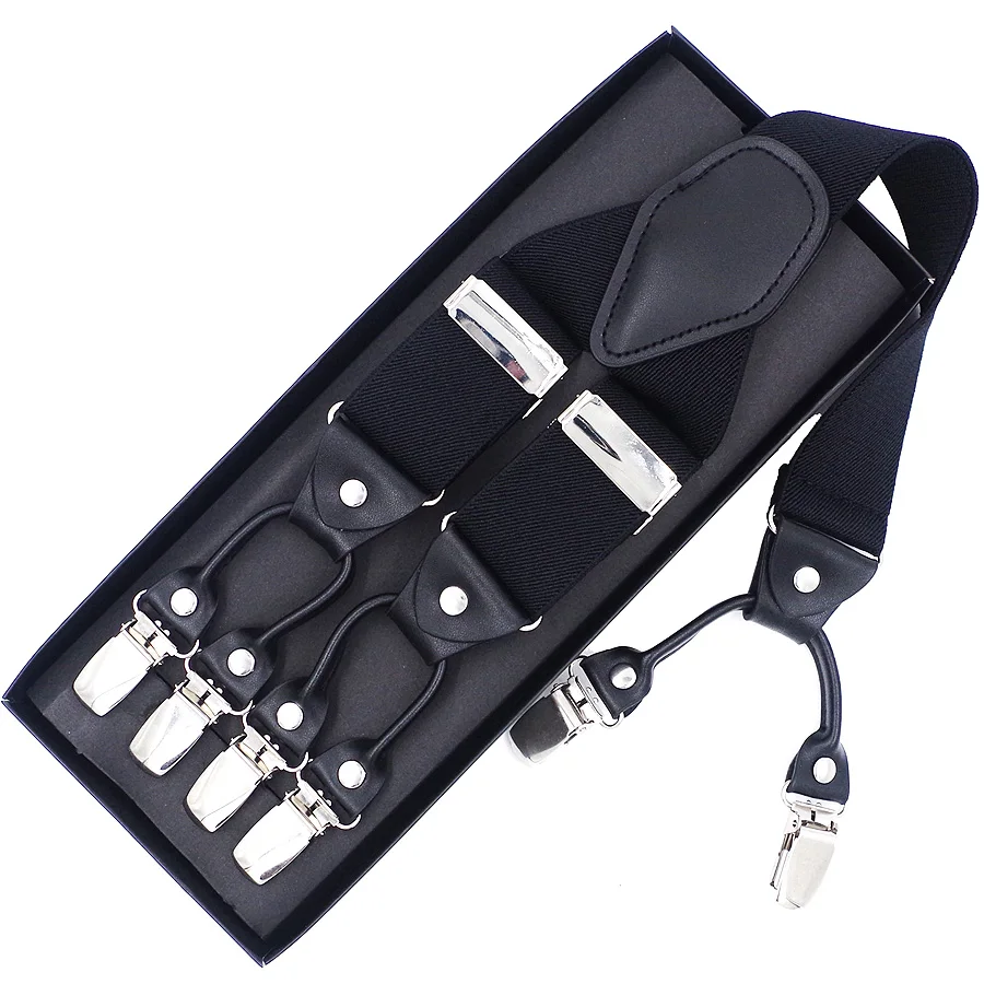 Adult Suspenders Man's Braces Vintage Casual Suspensorio Tirantes Trousers Strap Father/Husband's Gift 6 Clips 3.5*120cm