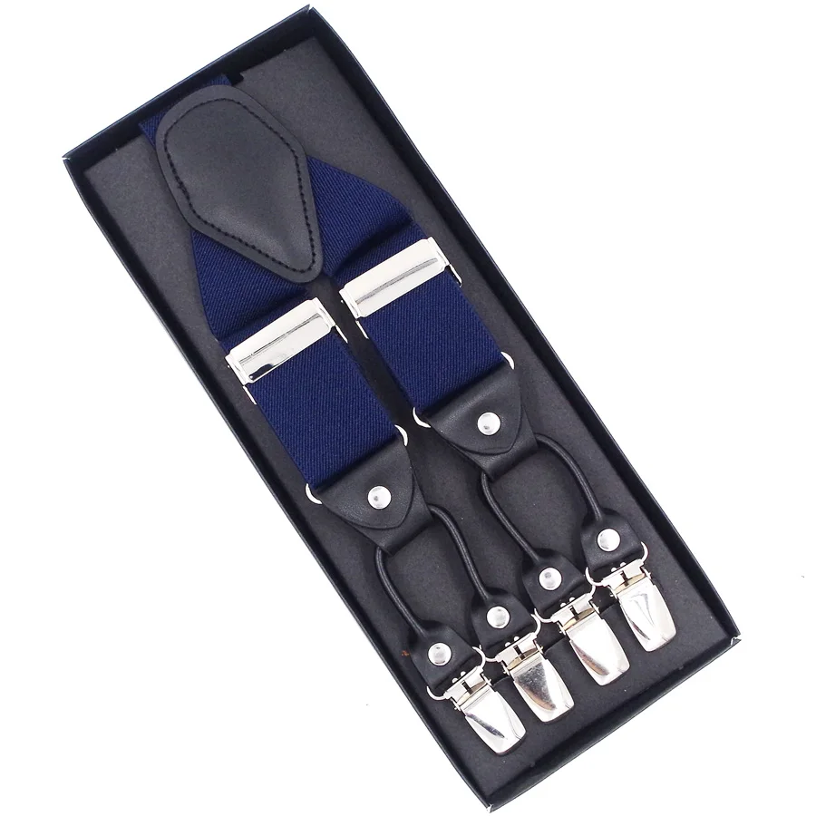 Adult Suspenders Man's Braces Vintage Casual Suspensorio Tirantes Trousers Strap Father/Husband's Gift 6 Clips 3.5*120cm