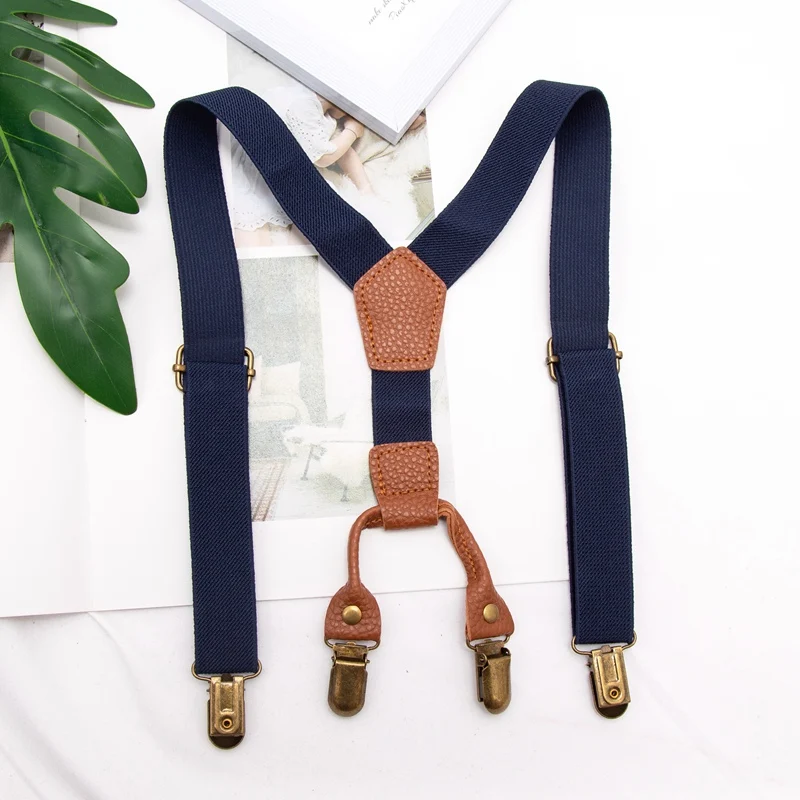 Suspenders Kids Boy Girl Childrens Christmas Gift Designer Wedding Costume Adjustable Y-Back Black Braces Clothing Accessories
