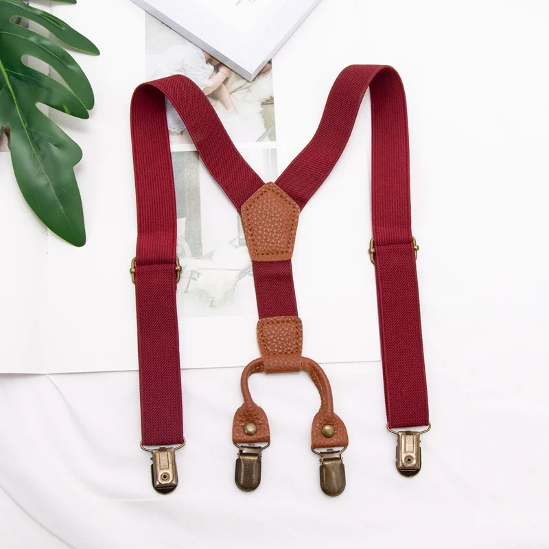 Suspenders Kids Boy Girl Childrens Christmas Gift Designer Wedding Costume Adjustable Y-Back Black Braces Clothing Accessories