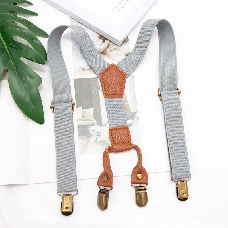 Suspenders Kids Boy Girl Childrens Christmas Gift Designer Wedding Costume Adjustable Y-Back Black Braces Clothing Accessories