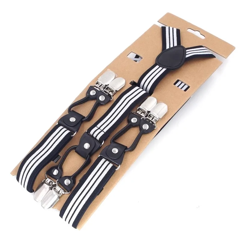 Man's Suspenders Adult Braces Male Vintage Adult Suspensorio Trousers Strap Father/Husband's Gift 2.5*120cm Black Leather NEW