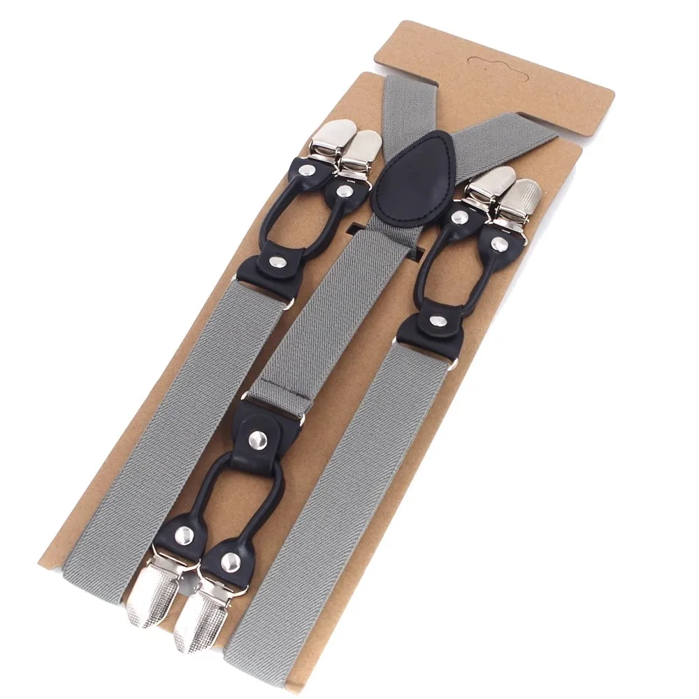 Man's Suspenders Adult Braces Male Vintage Adult Suspensorio Trousers Strap Father/Husband's Gift 2.5*120cm Black Leather NEW