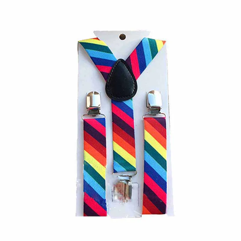 Wear Suspenders Children Adjustable Belt Pants Holder Elastic 3 Clips Y-Back Braces Clips Christmas Festive HB18