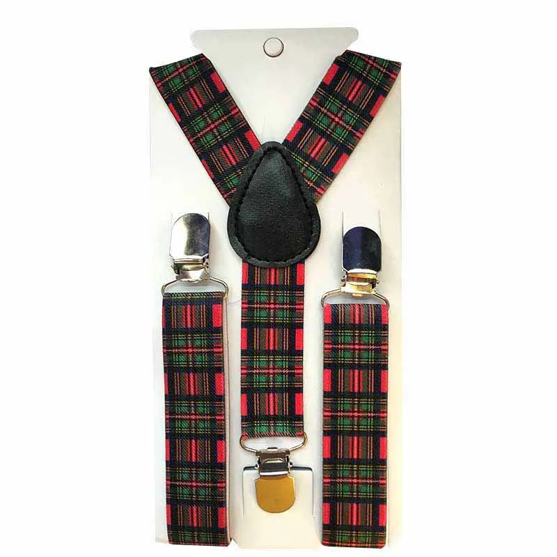Wear Suspenders Children Adjustable Belt Pants Holder Elastic 3 Clips Y-Back Braces Clips Christmas Festive HB18