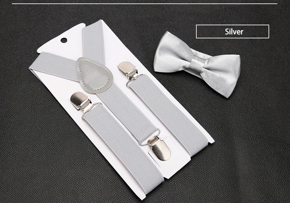 Kids Suspenders Bow Tie Set Boy Girl Retro Adjustable Suspenders Children Baby Braces Clip-on Trousers Wedding Ties Accessories