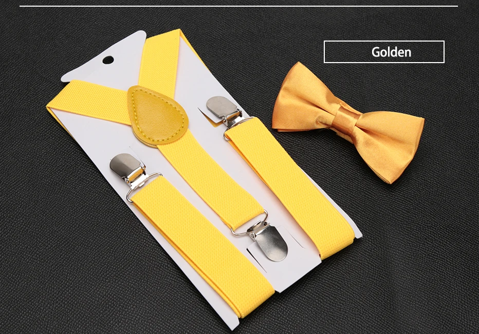 Kids Suspenders Bow Tie Set Boy Girl Retro Adjustable Suspenders Children Baby Braces Clip-on Trousers Wedding Ties Accessories
