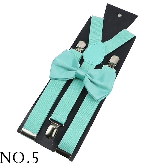 Elastic Leather Suspenders Bowtie Set Braces Men Women Sage Green Adjustable Braces Straps For Wedding Y-Back Shirt Accessories