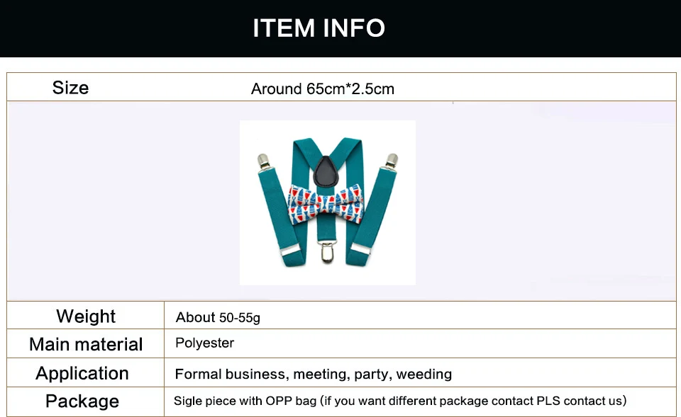 Baby Kids British Style Suspenders and Bow Tie Set Boys Braces Bowties Girls Tirantes Popular Three Clip Suspenders Elasticity