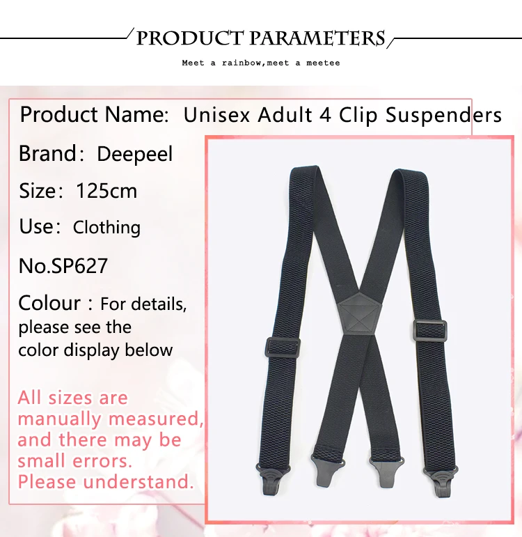 3.5*120cm Adult Men's Suspender X-Type Elastic Braces 4 Clips Plastic Buckles Strap Harness Man Work Male Jockstrap Accessories