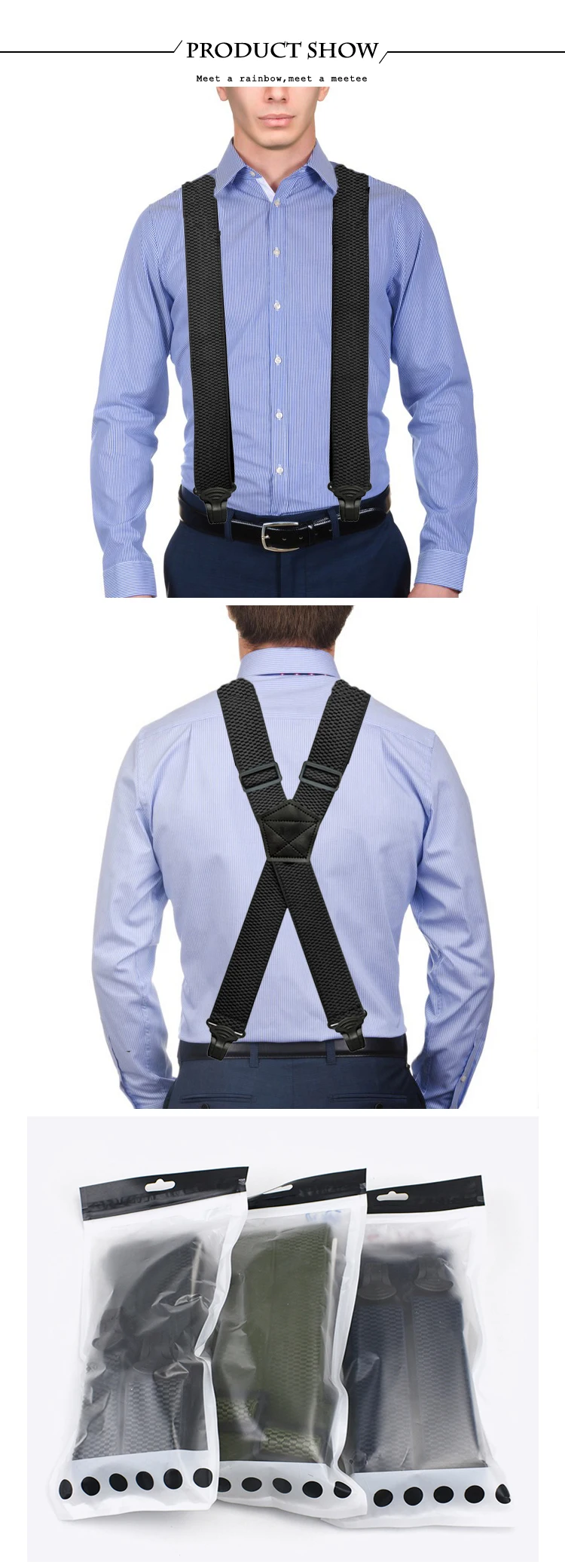 3.5*120cm Adult Men's Suspender X-Type Elastic Braces 4 Clips Plastic Buckles Strap Harness Man Work Male Jockstrap Accessories