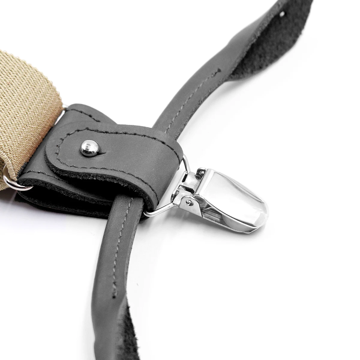 Dual Suspenders Male Men's Button Suspenders Cowhide Spaghetti Strap Fashion Button Braces Strong Clips New 6 Sold Colors