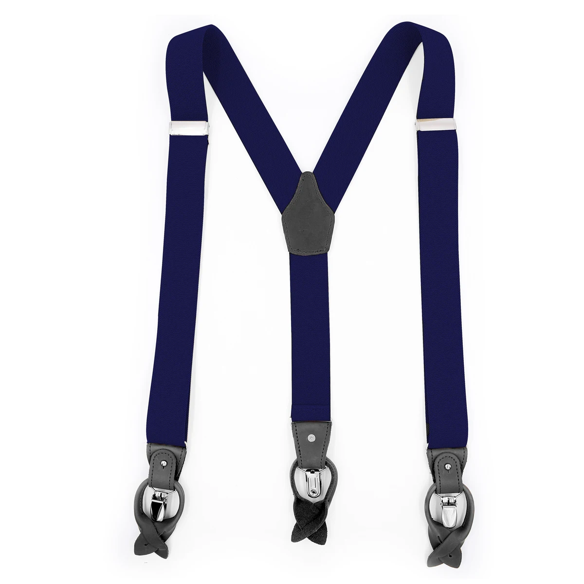 Dual Suspenders Male Men's Button Suspenders Cowhide Spaghetti Strap Fashion Button Braces Strong Clips New 6 Sold Colors
