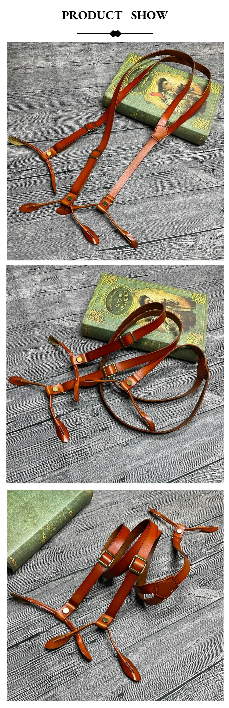 Suspenders For Men Vintage Leather Men's Suspenders Adult Braces 6 Buttons Women's Suspenders Belt Suspenders Man For Pants