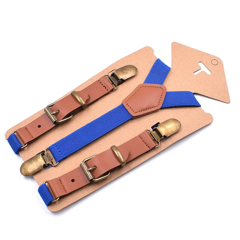 Vintage Kids Suspenders Tuxedo Y-back 3 Clips Adjustable Elastic Trouser Braces Children Boys Girls Wedding Party Accessories