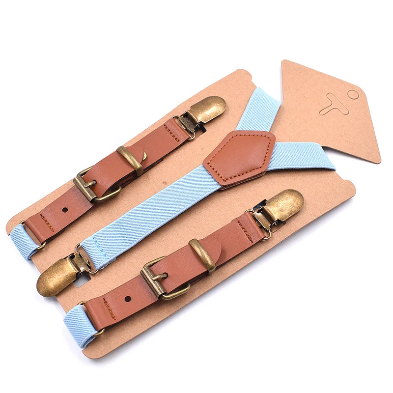 Vintage Kids Suspenders Tuxedo Y-back 3 Clips Adjustable Elastic Trouser Braces Children Boys Girls Wedding Party Accessories