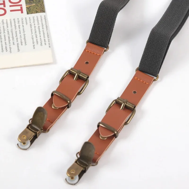 Vintage Kids Suspenders Tuxedo Y-back 3 Clips Adjustable Elastic Trouser Braces Children Boys Girls Wedding Party Accessories