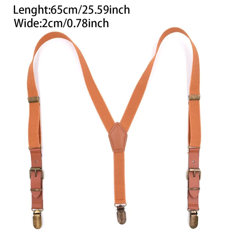 Vintage Kids Suspenders Tuxedo Y-back 3 Clips Adjustable Elastic Trouser Braces Children Boys Girls Wedding Party Accessories