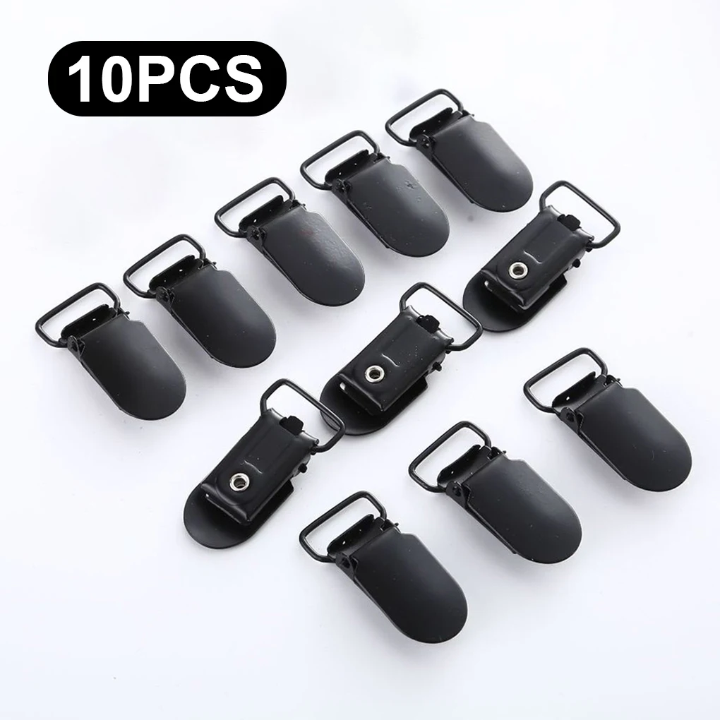10/20PCS Solid Black Suspender Clips Bed Sheet Clips 14mm Fashionable Suspender Buckle For Easy And Professional Sewing