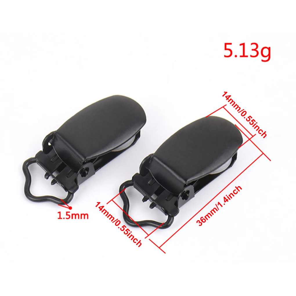 10/20PCS Solid Black Suspender Clips Bed Sheet Clips 14mm Fashionable Suspender Buckle For Easy And Professional Sewing
