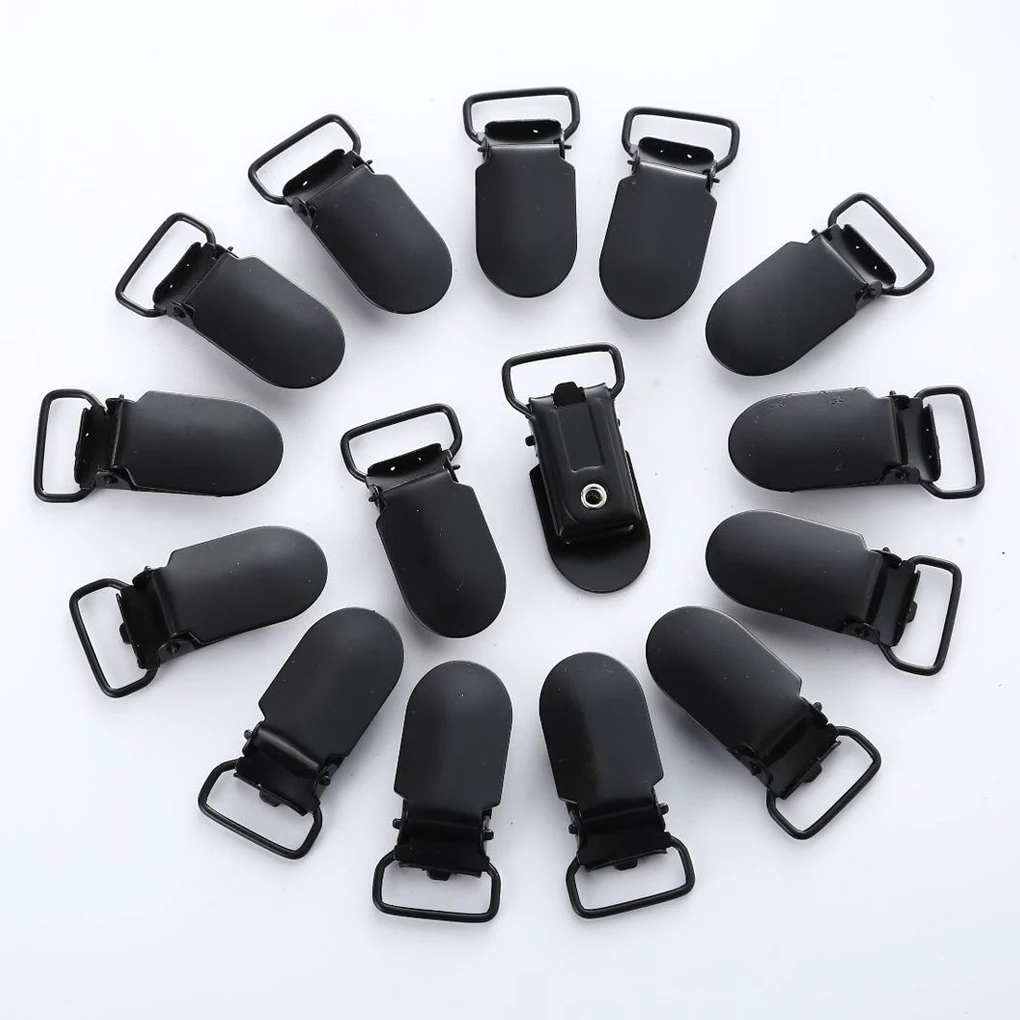 10/20PCS Solid Black Suspender Clips Bed Sheet Clips 14mm Fashionable Suspender Buckle For Easy And Professional Sewing