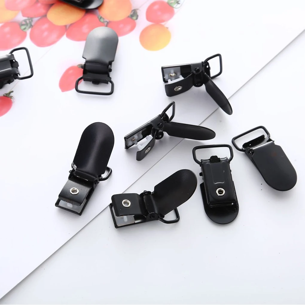 10/20PCS Solid Black Suspender Clips Bed Sheet Clips 14mm Fashionable Suspender Buckle For Easy And Professional Sewing