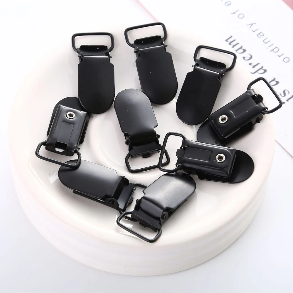10/20PCS Solid Black Suspender Clips Bed Sheet Clips 14mm Fashionable Suspender Buckle For Easy And Professional Sewing
