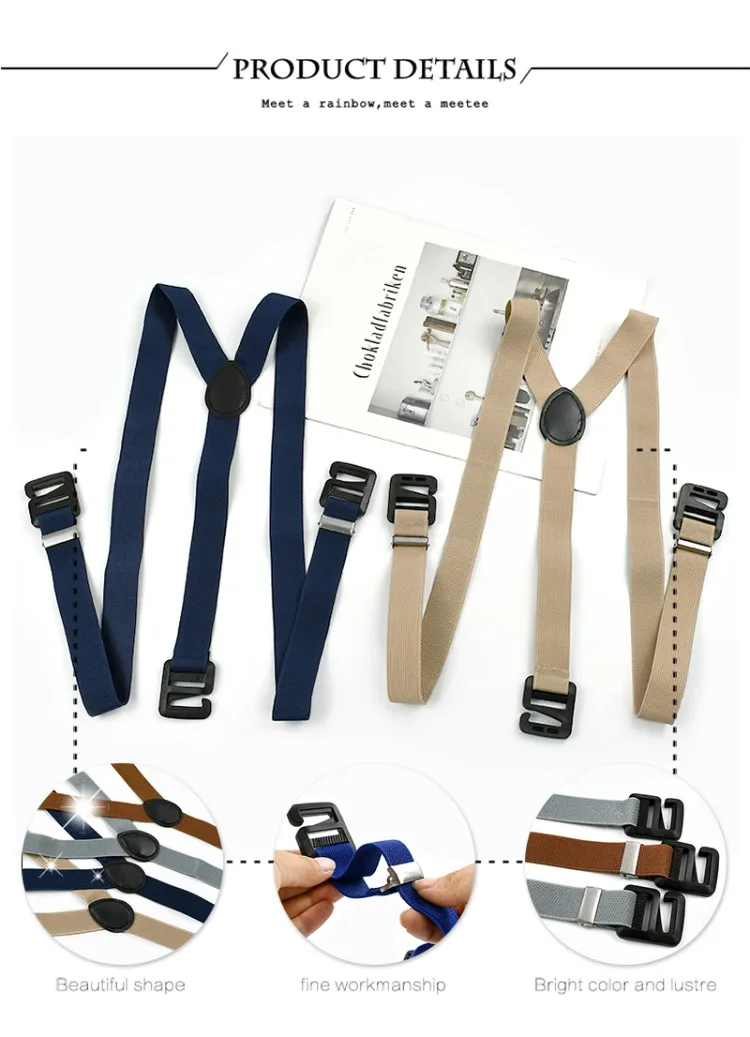 1Pc Deepeel 2.5cm Adult Men's Suspenders Harness Man Invisible 3 Clip Braces Elastic Adjust Strap Suspender Men for Shirts Pants