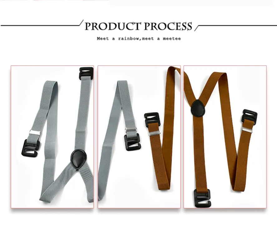 1Pc Deepeel 2.5cm Adult Men's Suspenders Harness Man Invisible 3 Clip Braces Elastic Adjust Strap Suspender Men for Shirts Pants