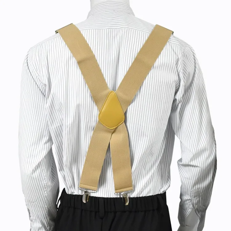 Deepeel Fashion 5cm Wide Adult Men's Suspenders 4 Clips Strap Adjust Elastic Men Braces Harness Man Suit Pants Belt Accessories