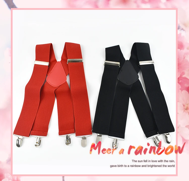 Deepeel Fashion 5cm Wide Adult Men's Suspenders 4 Clips Strap Adjust Elastic Men Braces Harness Man Suit Pants Belt Accessories