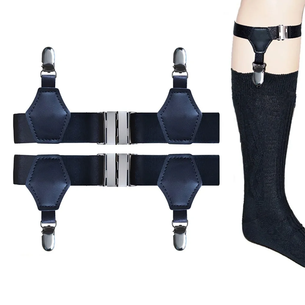 1 Pair Black Sock Garters for Women Girls Japanese Style Adjustable Elastic Non-Slip Sock Garters Holder Belts Leg Suspenders