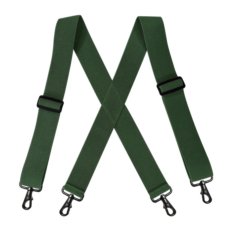 1Pc Deepeel 5*120cm New Fashion Wide Men's Suspender Pants Black Hook Buckle 4 Clip Stretch Male Jockstrap Work Braces Accessory
