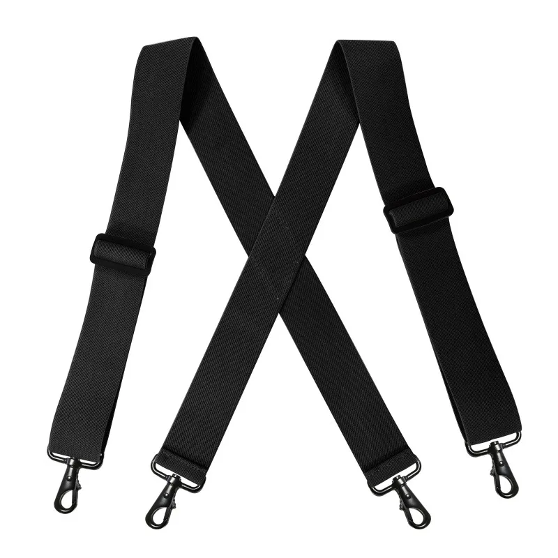 1Pc Deepeel 5*120cm New Fashion Wide Men's Suspender Pants Black Hook Buckle 4 Clip Stretch Male Jockstrap Work Braces Accessory