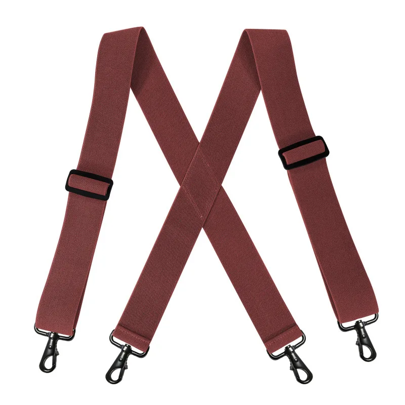 1Pc Deepeel 5*120cm New Fashion Wide Men's Suspender Pants Black Hook Buckle 4 Clip Stretch Male Jockstrap Work Braces Accessory