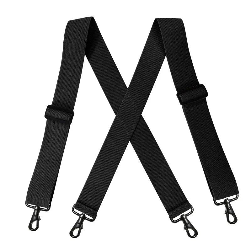 1Pc Deepeel 5*120cm New Fashion Wide Men's Suspender Pants Black Hook Buckle 4 Clip Stretch Male Jockstrap Work Braces Accessory