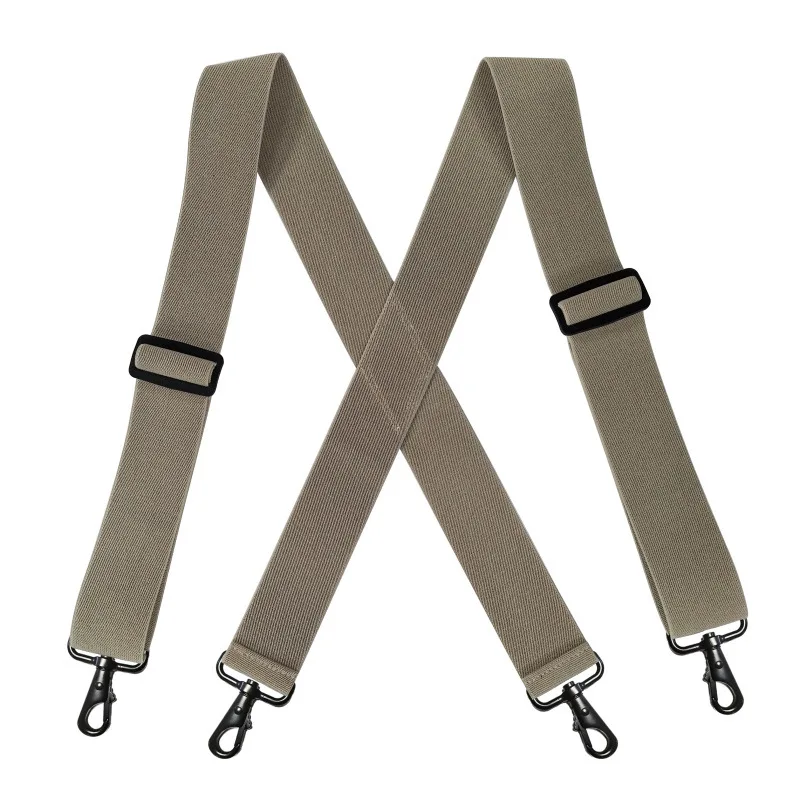 1Pc Deepeel 5*120cm New Fashion Wide Men's Suspender Pants Black Hook Buckle 4 Clip Stretch Male Jockstrap Work Braces Accessory