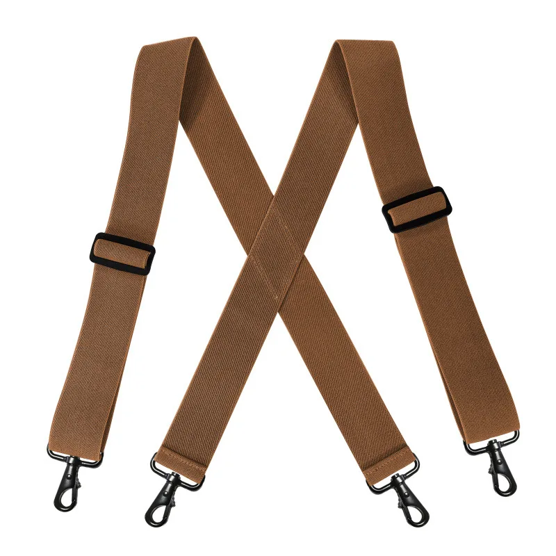 1Pc Deepeel 5*120cm New Fashion Wide Men's Suspender Pants Black Hook Buckle 4 Clip Stretch Male Jockstrap Work Braces Accessory