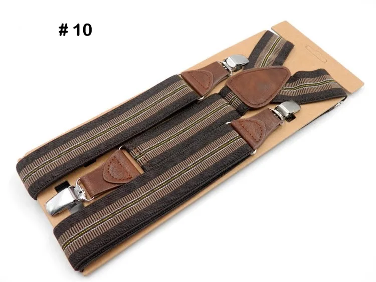 Men's Suspenders 3 clips leather braces adult suspensorio  tirantes hombre father bretelles Grandfather gifts