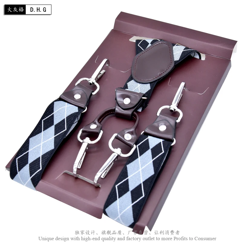 Casual Suspenders 3.5cm*120cm Spanex Elastic Suspenders Men Buckle Belt Y-back Shape Trousers Straps Father's Day Gifts MBD8501