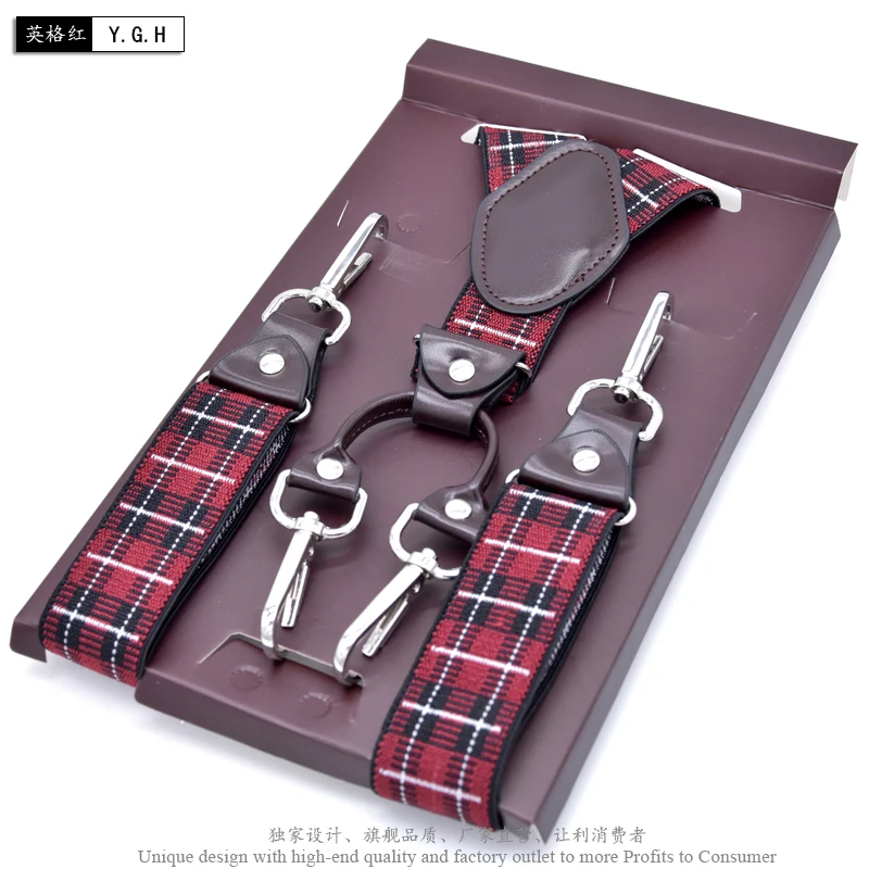 Casual Suspenders 3.5cm*120cm Spanex Elastic Suspenders Men Buckle Belt Y-back Shape Trousers Straps Father's Day Gifts MBD8501