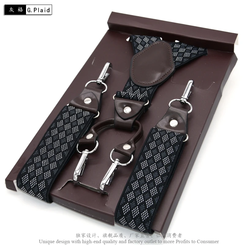 Casual Suspenders 3.5cm*120cm Spanex Elastic Suspenders Men Buckle Belt Y-back Shape Trousers Straps Father's Day Gifts MBD8501