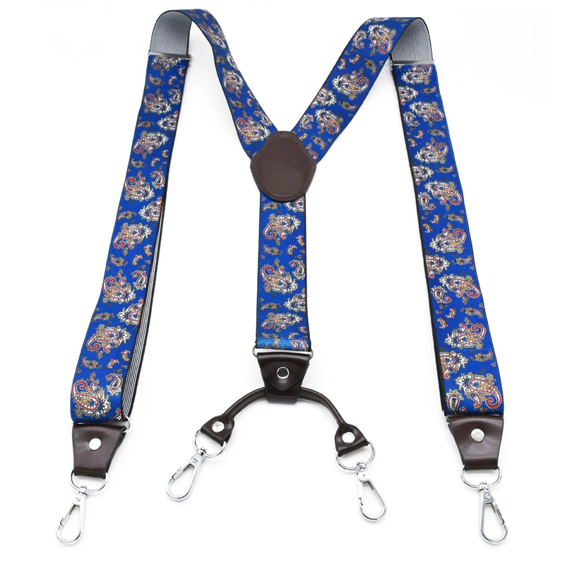 Casual Suspenders 3.5cm*120cm Spanex Elastic Suspenders Men Buckle Belt Y-back Shape Trousers Straps Father's Day Gifts MBD8501