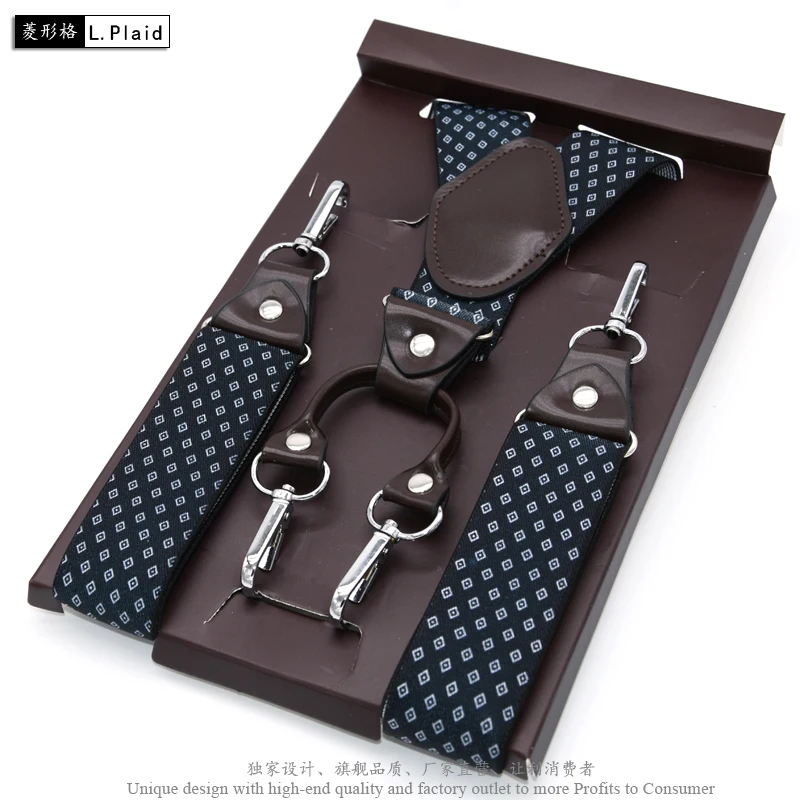 Casual Suspenders 3.5cm*120cm Spanex Elastic Suspenders Men Buckle Belt Y-back Shape Trousers Straps Father's Day Gifts MBD8501