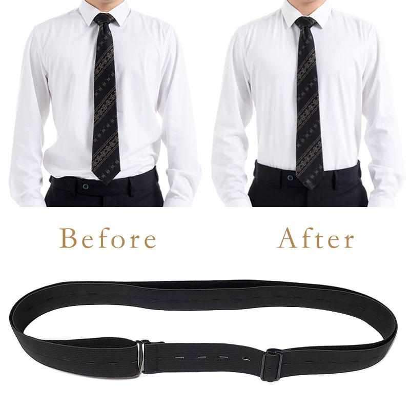 1pc Adjustable Elastic Shirt Stay Belt for Men Women Keep Shirt Tucked in All Day Black/White